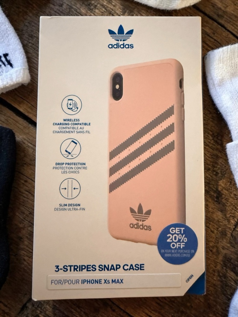 adidas 3-Stripes Snap Case Suede iPhone Xs Max Gazelle Pink New in Box - Picture 2 of 4